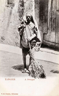 Labourer Collection: Tangier, Morocco - A Road Sweeper