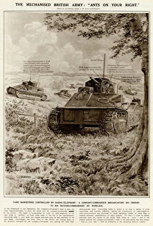 Images Dated 27th November 2016: Tank manoeuvres controlled by radio-telephony by G. H. Davis