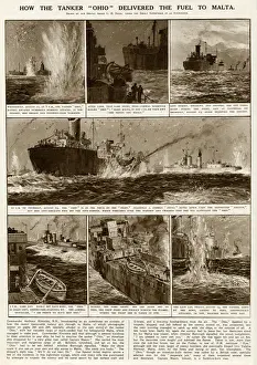 Delivering Prints: Tanker Ohio with fuel for Malta by G. H. Davis