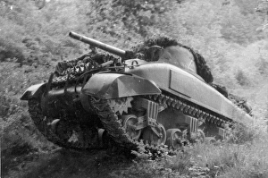 One of our tanks entering the A Squadron leaguer at THAON One of our tanks entering the A Squadron leaguer at THAON