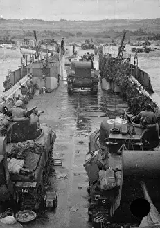 Tanks Prints: Tanks off-loading from an LCT