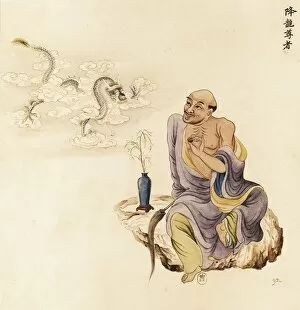 Engravings Gallery: Taoism. Last phase of alchemical meditation. Chinese