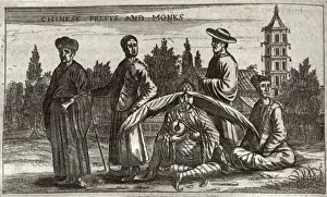 Missionaries Prints: Taoist and Buddhists priests, a Jesuit and a Confucian