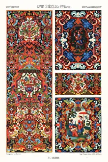 Racinet Prints: Tapestries and borders, 17th century