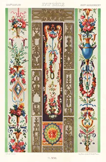 Racinet Prints: Tapestries and damaskeenings, 18th century