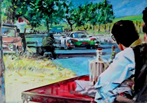 Endurance Gallery: Targa Trackside Refreshments - Painting by Andrew McGeachy