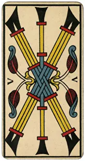 Marseilles Prints: Tarot Card - Baton V