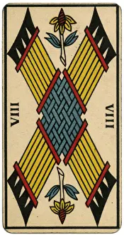 Marseilles Prints: Tarot Card - Baton VIII