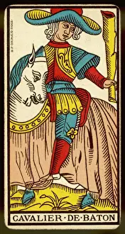 Cavalier Prints: Tarot Card - Cavalier de Baton (Knight of Clubs)