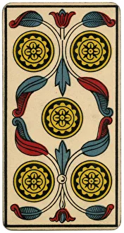 Tarot Collection: Tarot Card - Deniers (Coins) V