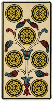Tarot Collection: Tarot Card - Deniers (Coins) VII