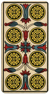 Tarot Collection: Tarot Card - Deniers (Coins) VIII