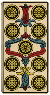 Tarot Collection: Tarot Card - Deniers (Coins) VIIII (IX)
