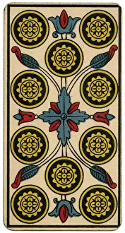 Tarot Collection: Tarot Card - Deniers (Coins) X