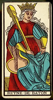 Tarot Card - Reyne de Baton (Queen of Clubs)