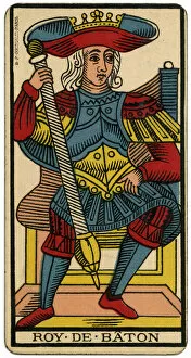 Tarot Collection: Tarot Card - Roy de Baton (King of Clubs)
