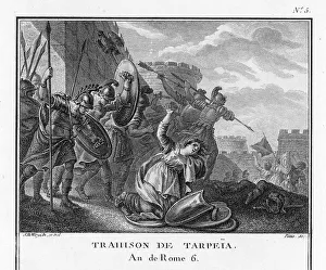 Titus Collection: Tarpeia crushed to death by the Sabines