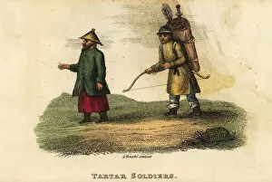 Archer Collection: Tartar soldiers, Qing Dynasty China