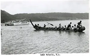 Canoe Prints: Tasman, New Zealand - waka (canoe) on Lake Rotoiti