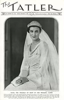 Tatler front cover of Duchess of Kent in her wedding gown