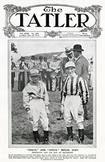 Steve Collection: Tatler cover - jockey Steve Donoghue & son Front cover of The Tatler featuring