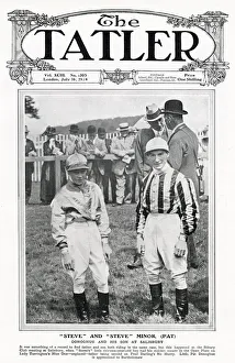 Steve Collection: Tatler cover - jockey Steve Donoghue & son Front cover of The Tatler featuring