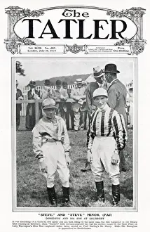 Maiden Prints: Tatler cover - jockey Steve Donoghue & son Front cover of The Tatler featuring