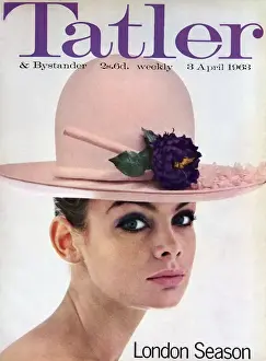 Headwear Prints: Tatler front cover, London Season 1963 - Jean Shrimpton