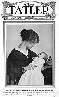 Widow Gallery: Tatler front cover - Mrs La Touche Congreve and baby daughte