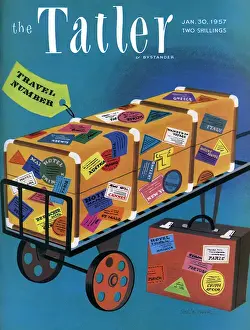Suitcases Prints: Tatler cover - Travel Number 1957
