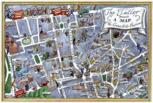 Images Dated 10th January 2019: The Tatler presents map of Piccadilly Circus & its environs