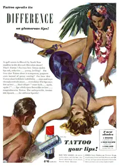 Tattoo lipstick advertisement, 1939