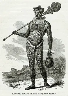 Tattoo Prints: Tattooed Marquesan