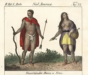 Tattooed Prints: Tattooed natives of Tierra del Fuego, South America