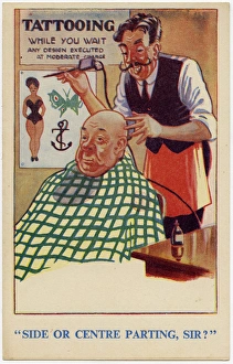 Needle Gallery: Tattooing - Side or Centre parting Sir?