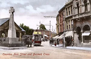 Burmese Collection: Taunton, Somerset - Fore Street and Burma War Memorial