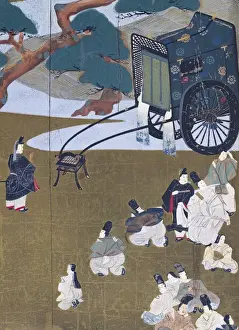 Carriagea Prints: Tawaraya Sotatsu (17th c. ). Carriage of Prince Genji