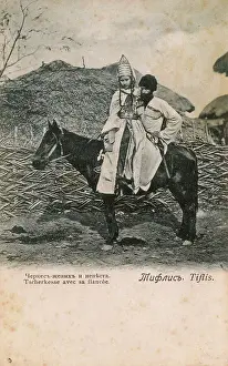 Horseback Prints: Tbilisi, Georgia - Husband on horseback with young fiancee
