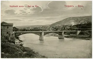Tbilisi Prints: Tbilisi, Georgia - Panoramic view - Bridge over Kura River