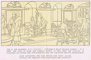 Parlour Prints: Te Soda Parlor at the Majestic Hotel, Rome, 1920s