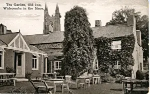 Widecombe Prints: Tea Garden - Old Inn, Widecombe in the Moor, Devon
