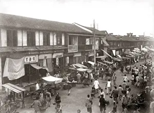 Tea house, Shanghai, China, circa 1880s. Date: circa 1880s