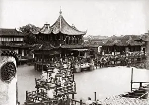 Tea House, Shanghai, China, circa 1880s. Date: circa 1880s