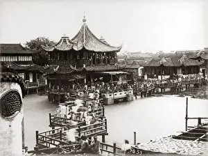 Tea house, Shanghai, China, circa 1890s. Date: circa 1890s