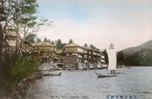 Tea House on the shore of Chuzenji Lake, Nikko, Japan