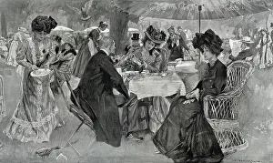 Pleasant Prints: Tea in Kensington Gardens, 1901
