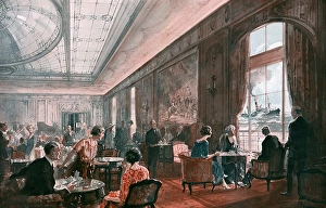 Images Dated 3rd November 2015: Tea time in the lounge on board the Berengaria