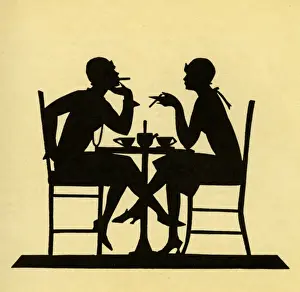 Flappers Prints: Tea Time in silhouette