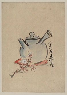 Teapot with cherry or plum blossoms