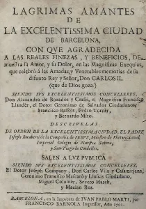Catalonia Collection: Tears of Love, shed by the eminent City of Barcelona